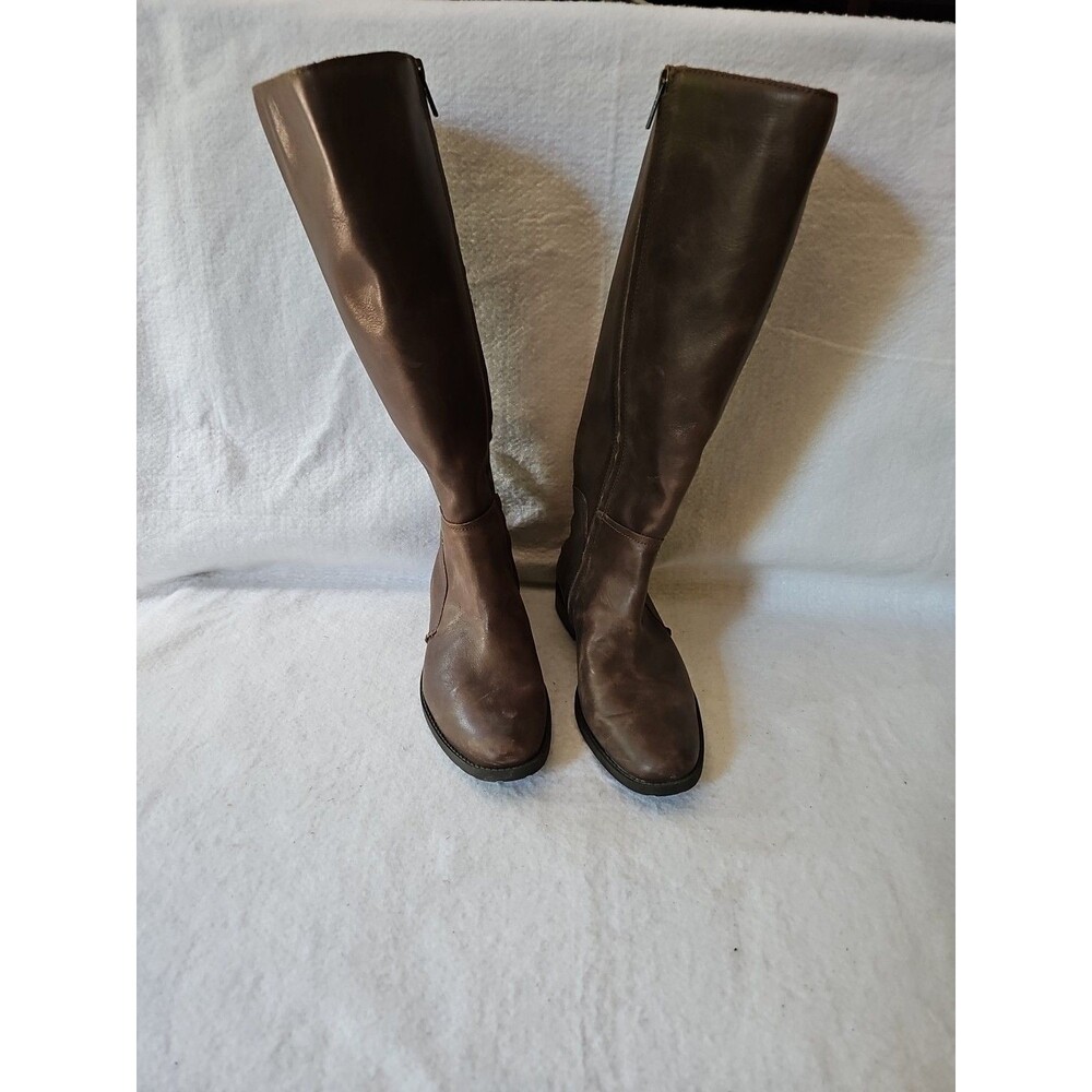 Ugg Boots Women's Leigh Brown Leather Riding Boots Size 7.5 - Picture 2 of 11